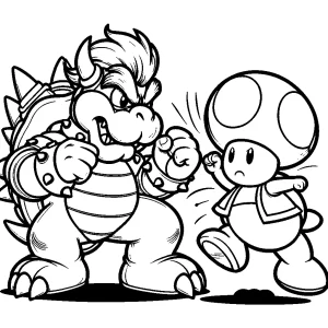 coloriage Bowser et découpage à imprimer