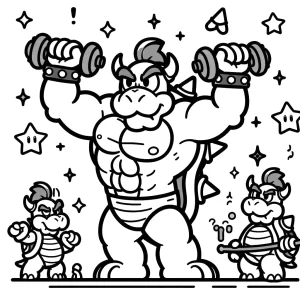 coloriage Bowser et découpage à imprimer