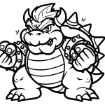 coloriage Bowser à imprimer pdf gratuit