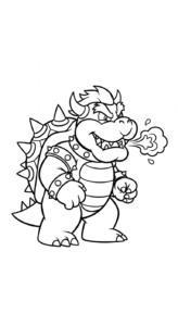 coloriage Bowser updated pour enfants à télécharger