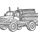 coloriage Camion à imprimer pour enfant de 4 ans