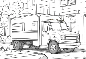 coloriage Camion et decoupage a imprimer gratuit