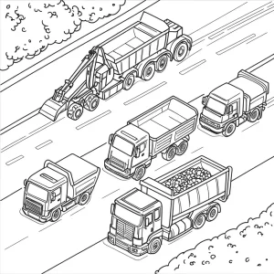 coloriage Camion et découpage à imprimer
