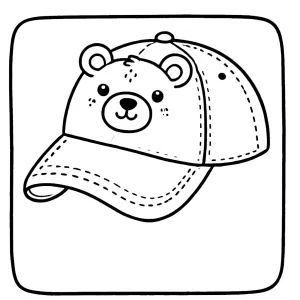 coloriage Casquette à imprimer kawaii