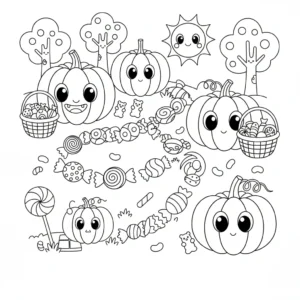 coloriage Chasse aux Bonbons pour bebe a imprimer