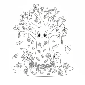 coloriage Chasse aux Bonbons et dessin a imprimer