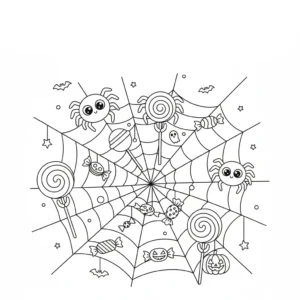 coloriage Chasse aux Bonbons educatif pour enfant