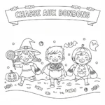 coloriage Chasse aux Bonbons et découpage à imprimer