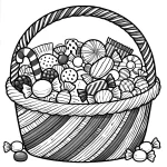coloriage Chasse aux Bonbons pour enfant de 5 ans