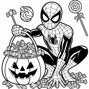 coloriage Chasse aux Bonbons à imprimer pour enfant de 7 ans