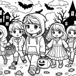 coloriage Chasse aux Bonbons pour primaire