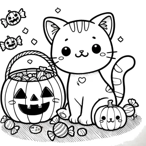 coloriage Chasse aux Bonbons pour primaire