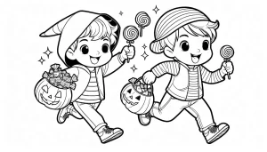 coloriage Chasse aux Bonbons a imprimer pour enfant de 4 ans