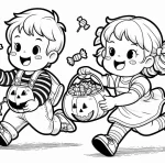 coloriage Chasse aux Bonbons à imprimer pour enfants