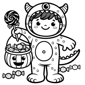 coloriage Chasse aux Bonbons à imprimer pour enfant de 2 ans