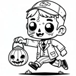 coloriage Chasse aux Bonbons à imprimer pour enfant de 7 ans