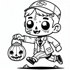 coloriage Chasse aux Bonbons à imprimer pour enfant de 7 ans