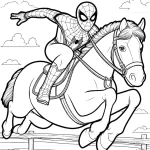 coloriage Cheval qui saute à imprimer pour enfant de 12 ans