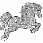 coloriage Cheval qui saute pour enfants a imprimer gratuit