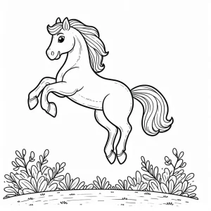 coloriage Cheval qui saute a colorier en ligne