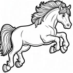 coloriage Cheval qui saute à imprimer pour enfant de 10 ans