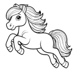 coloriage Cheval qui saute gratuit a imprimer