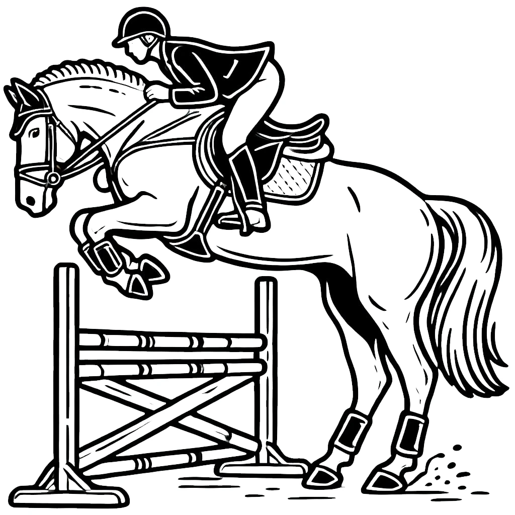 Tranh tô màu Cheval qui saute