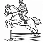 coloriage Cheval qui saute à imprimer pour enfant de 12 ans