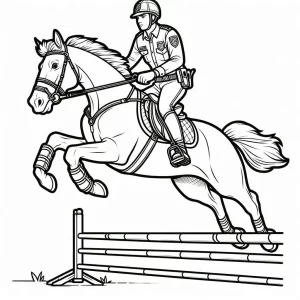 coloriage Cheval qui saute à imprimer pour enfant de 12 ans