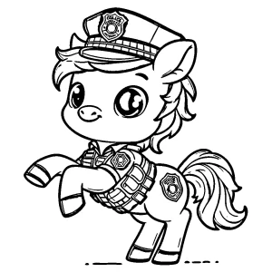 coloriage Cheval qui saute et decoupage