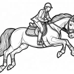 télécharger coloriage Cheval qui saute gratuit