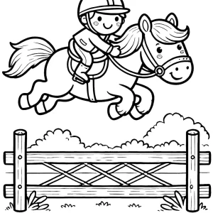 coloriage Cheval qui saute à imprimer pdf