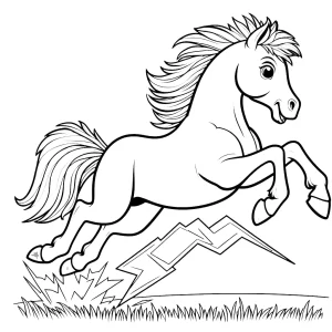 coloriage Cheval qui saute à imprimer pdf
