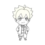 coloriage Chibi Boruto à imprimer pdf gratuit