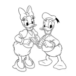 coloriage Daisy et Donald à imprimer pdf
