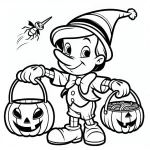 coloriage Disney Halloween à imprimer pour enfant de 6 ans