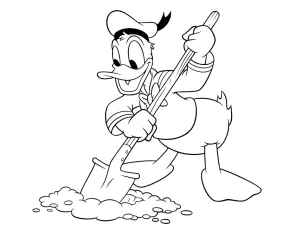 coloriage Donald Duck à imprimer kawaii