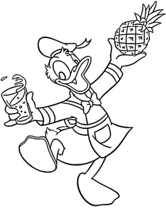 coloriage Donald Duck pour primaire
