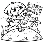 coloriage Dora et decoupage