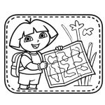 coloriage Dora pour enfant de 8 ans