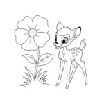 coloriage Fleur et Bambi a dessiner en ligne