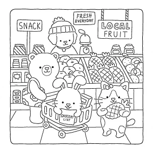 coloriage Fuzzy Hygge pour enfants à imprimer