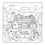 coloriage Fuzzy Hygge à imprimer kawaii