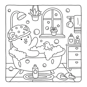 coloriage Fuzzy Hygge et apprentissage