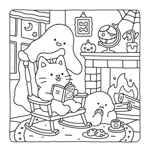 coloriage Fuzzy Hygge pour enfant de 5 ans