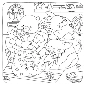 coloriage Fuzzy Hygge pour primaire