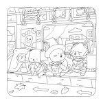coloriage Fuzzy Hygge à imprimer kawaii