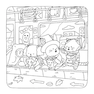 coloriage Fuzzy Hygge à imprimer kawaii