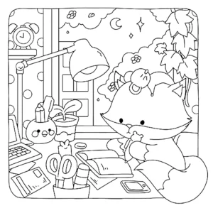 coloriage Fuzzy Hygge à imprimer pour enfant de 12 ans