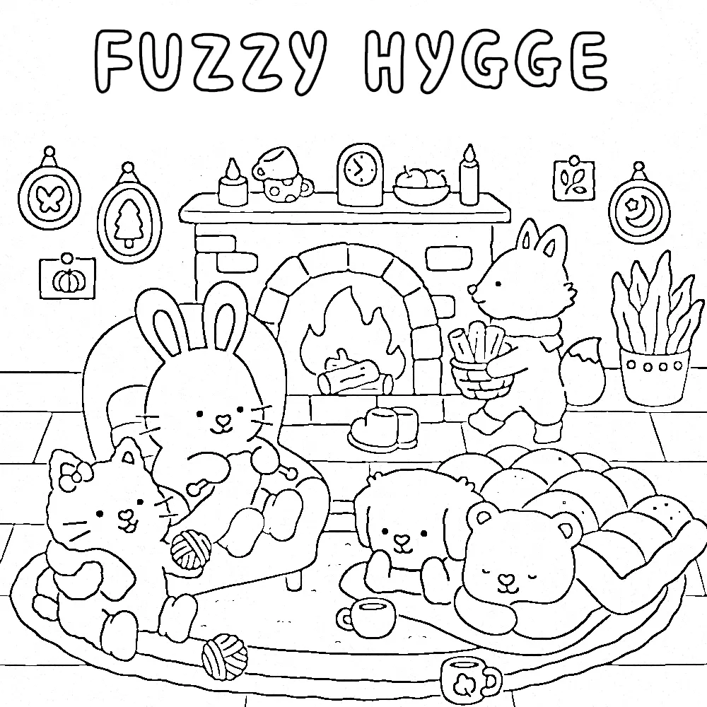 Tranh tô màu Fuzzy Hygge